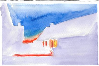 "Inverteret". Akvarel på papir. 18x12 cm. 2024.