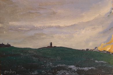 Titel?. Akryl på lærred. 18x12 cm. 2019.