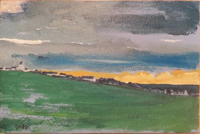 Titel?. Akryl på lærred. 18x12 cm. 2019.