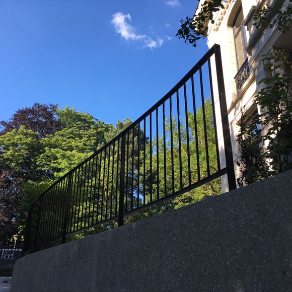 Gesmede en gelaste tuinbalustrade in S-Vorm