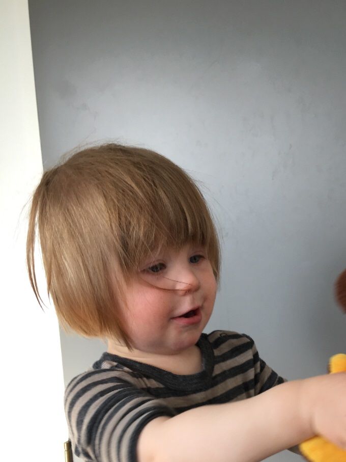 Motorik hvor bamse også skulle prøve en tur på gymnastikbolden.