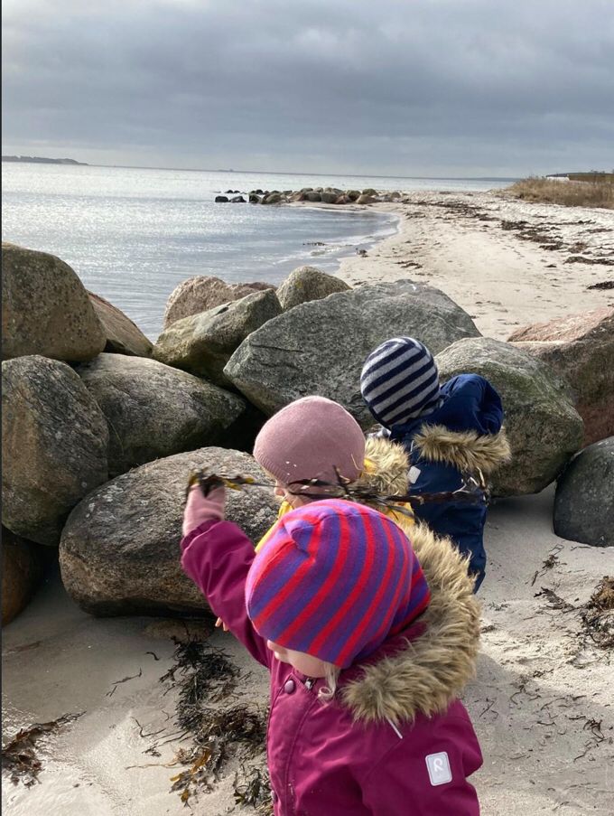 På stranden ved Mindelunden.