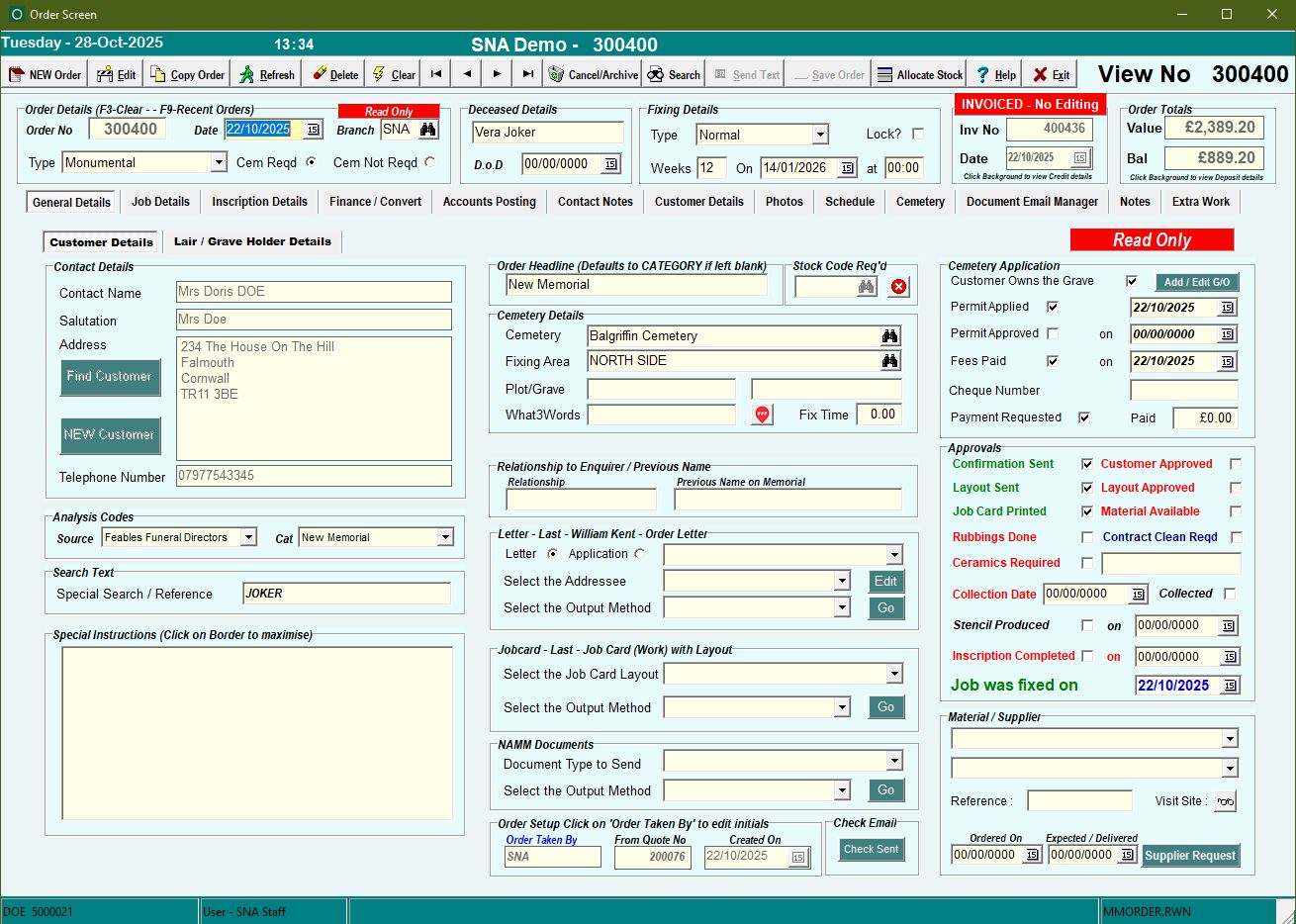06 - Order Screen One