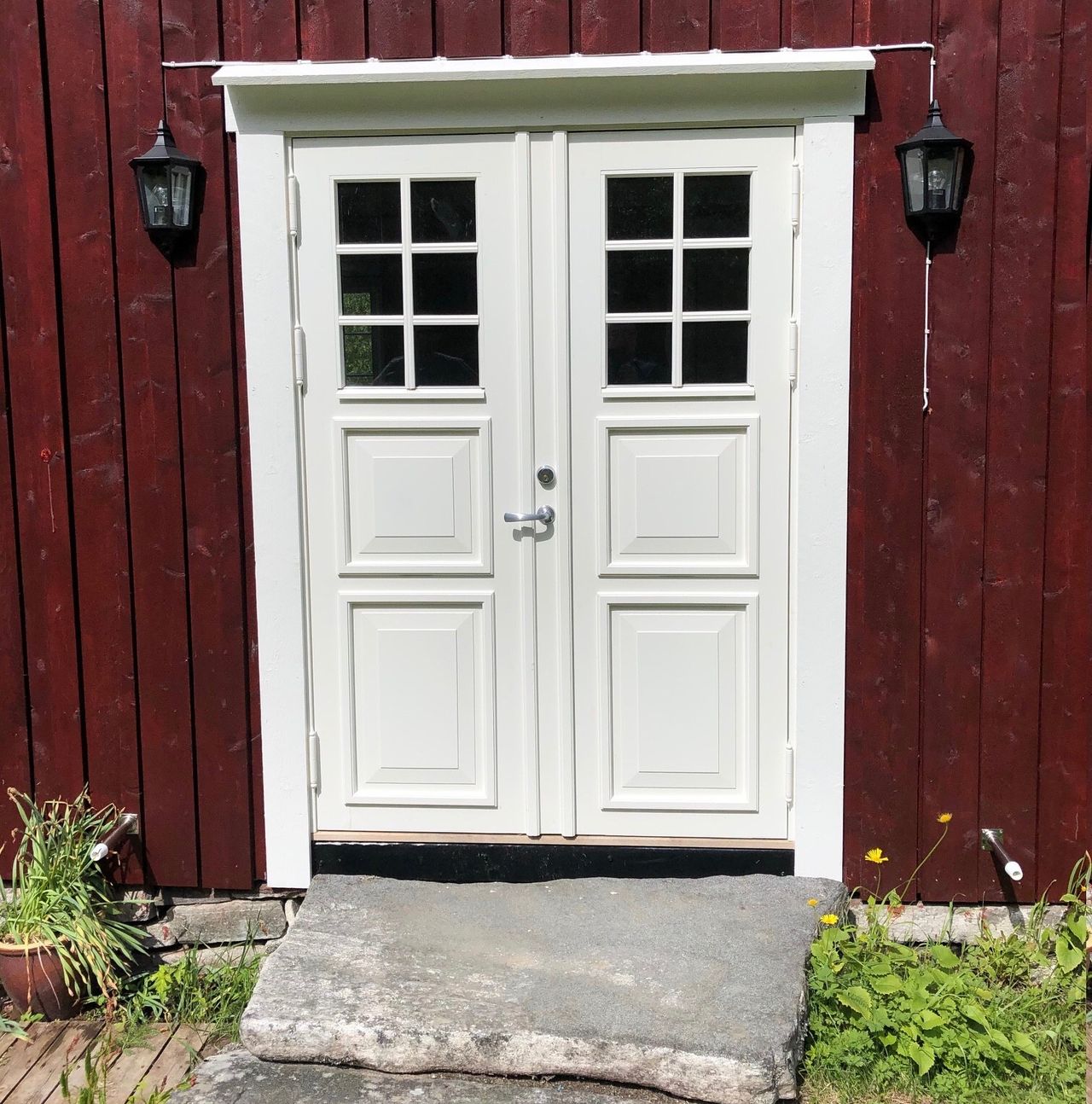 Lofotdør 4 speil med glass