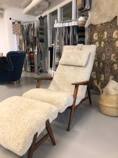 60-talsfåtölj med pall