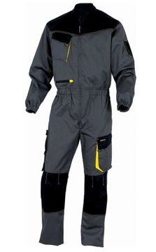 GREY OVERALL WITH YELLOW DETAILS