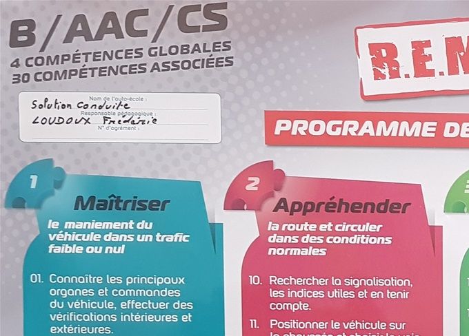 PROGRAMME DE FORMATION R.E.M.C PERMIS B - AAC - CS