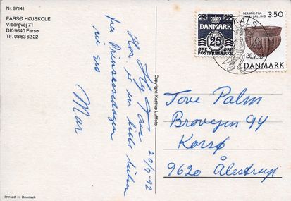 Postkort med lejrstempel