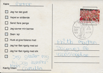 Lejrpostkort med lejrstempel