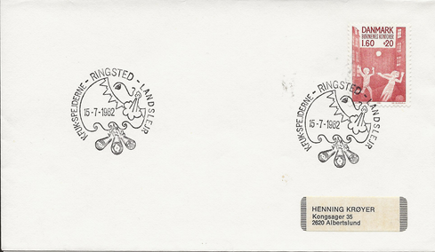 Kuvert med lejrstempel