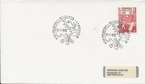 Kuvert med lejrstempel