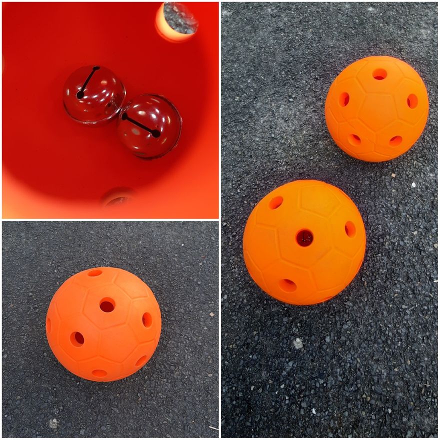 Torball. G-sport 3-3 voo rblinden. Tracht de bal met belletjes in het doel van de tegenstanders te rollen, terwijl je (ge)blind(doekt) bent. Stilte verreist!