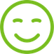 Grön symbol av ett leende ansikte