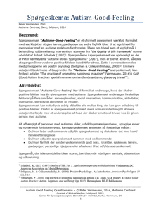 Spørgeskema - Autism-Good-Feeling, Peter Vermeulen