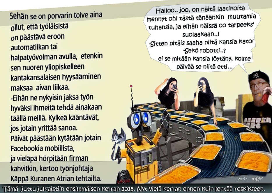 Työn teko Suomessa, Työttömyys kasvaa, Robotit valtaa tehtaat