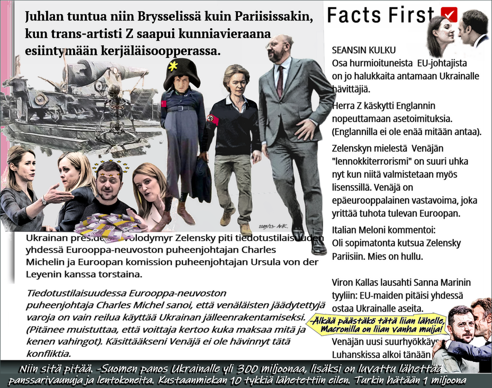 Artisti, Zelensky, Pekka Toveri, Kerjäläiset jää toiseksi, Lisää rahaa Ukrainalle