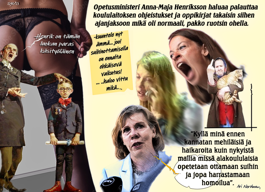 Petteri Orpo- Anna-Maja-Henrikson-Opetusministeri-Koululaitos-Feministit-Woke kulttuuri-Suuseksi-homoilu