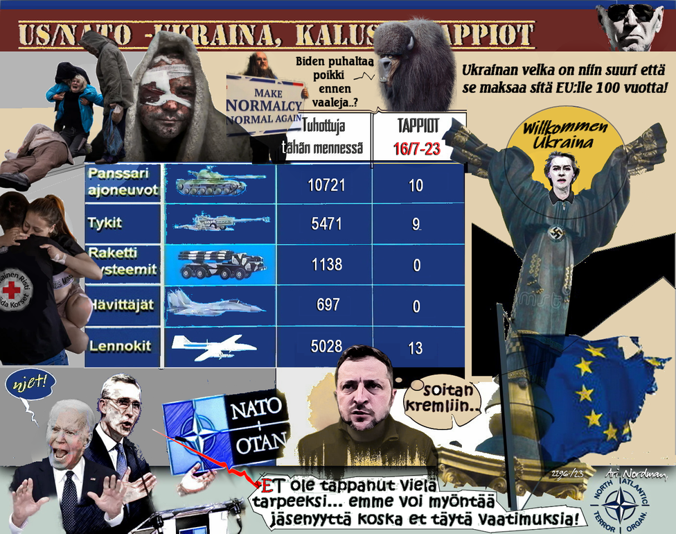 Donald Trump - Ukrainan kalusto-Tappiot-Rintama ei liiku-Nato on ihmeissään-Biden-Putin-Valeuutiset-Kiova