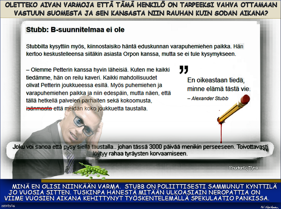 Presidentinvaalit 2024-Alexander Stubb-presidentti ehdokas+itsekäs