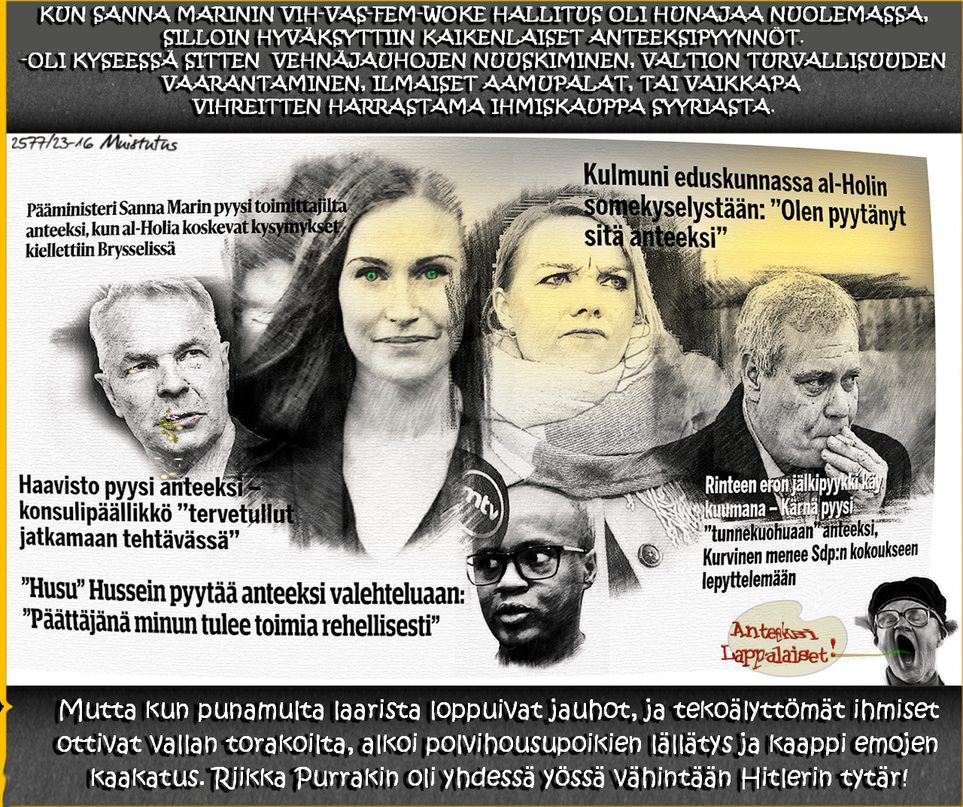 Pekka Haavisto,Anteeksianto,fasistit-natsit.Husu Hussein-Somalia