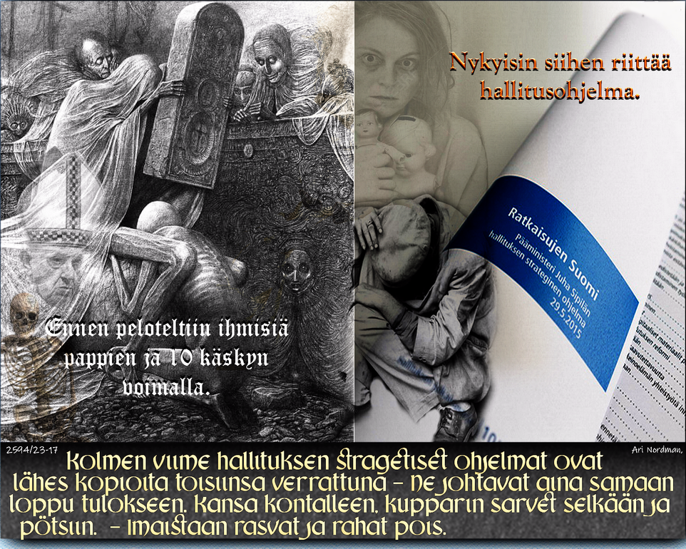 Suomen hallitukset, Täyttä paskaa, Kopioituja hallitusohjelmia, Petosta ja kansan kusetusta