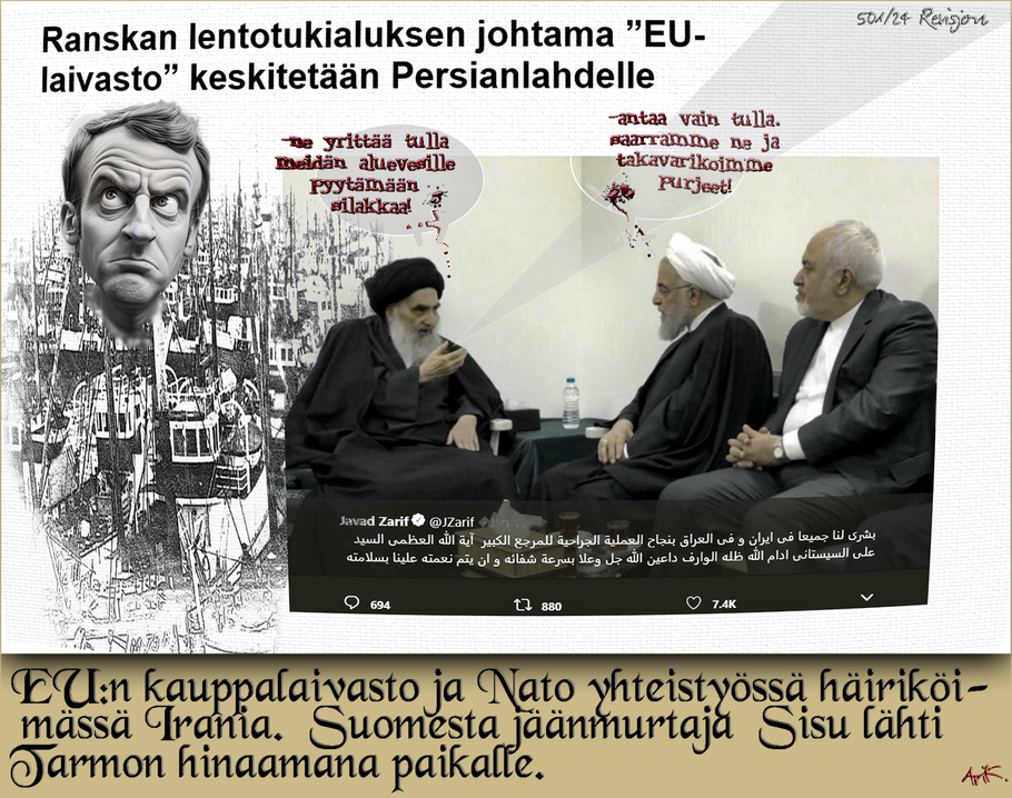 Sotahullu-Emmanuel Macron-power-EU-laivasto-Sputnikstory kertoo