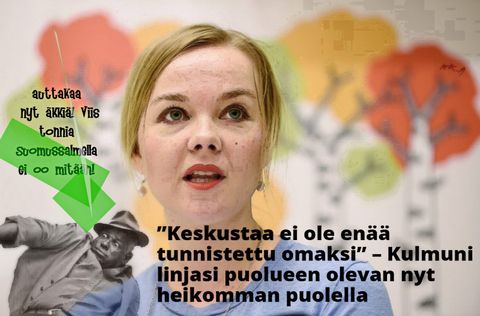 Keskusta heikomman puolella
