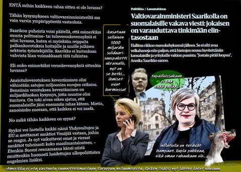 Saarikon neuvot, joita hallitus ei seurannut, otettiin lisää velk