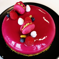 Entremet framboos-pistache