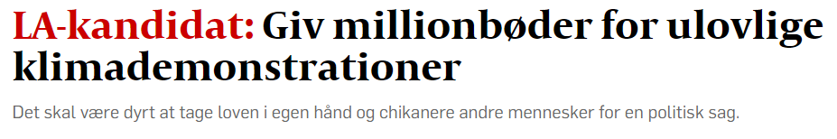 Giv millionbøder for ulovlige klimademonstrationer