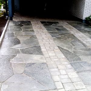 skiffer + betongmarksten + granitkant