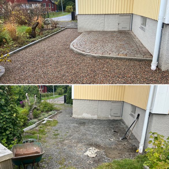 Grusgång och smågatssten