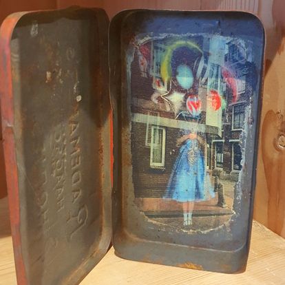 Fototransfer in oud blikje