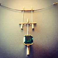 steven de jaeger - necklace - gold - emerald