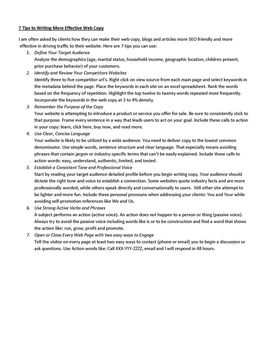 7 Tips to Better Web Copy