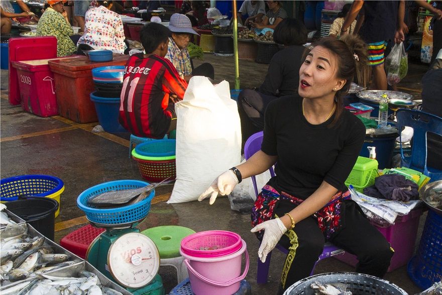 Vendeuse Marché de Cha-am - Thaïlande