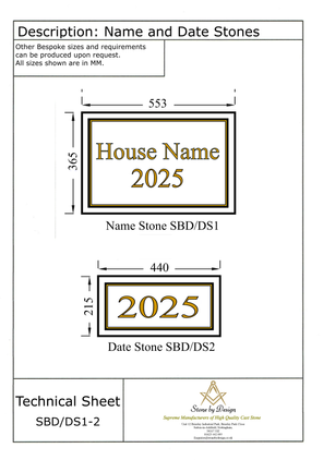 Concrete Name and Date Stones SBD/DS1-2