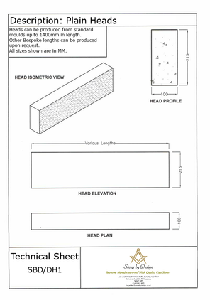 Cast Stone Plain Heads DH1