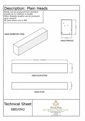 Cast Stone Plain Heads SBD/DH2