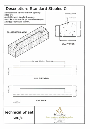 Standard Cast Stone Stooled Cill