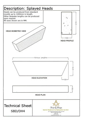 Cast Stone Splayed Heads SBD/DH4