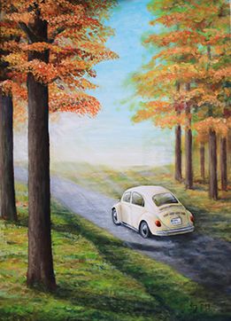 Oldtimer Käfer im Herbstwald