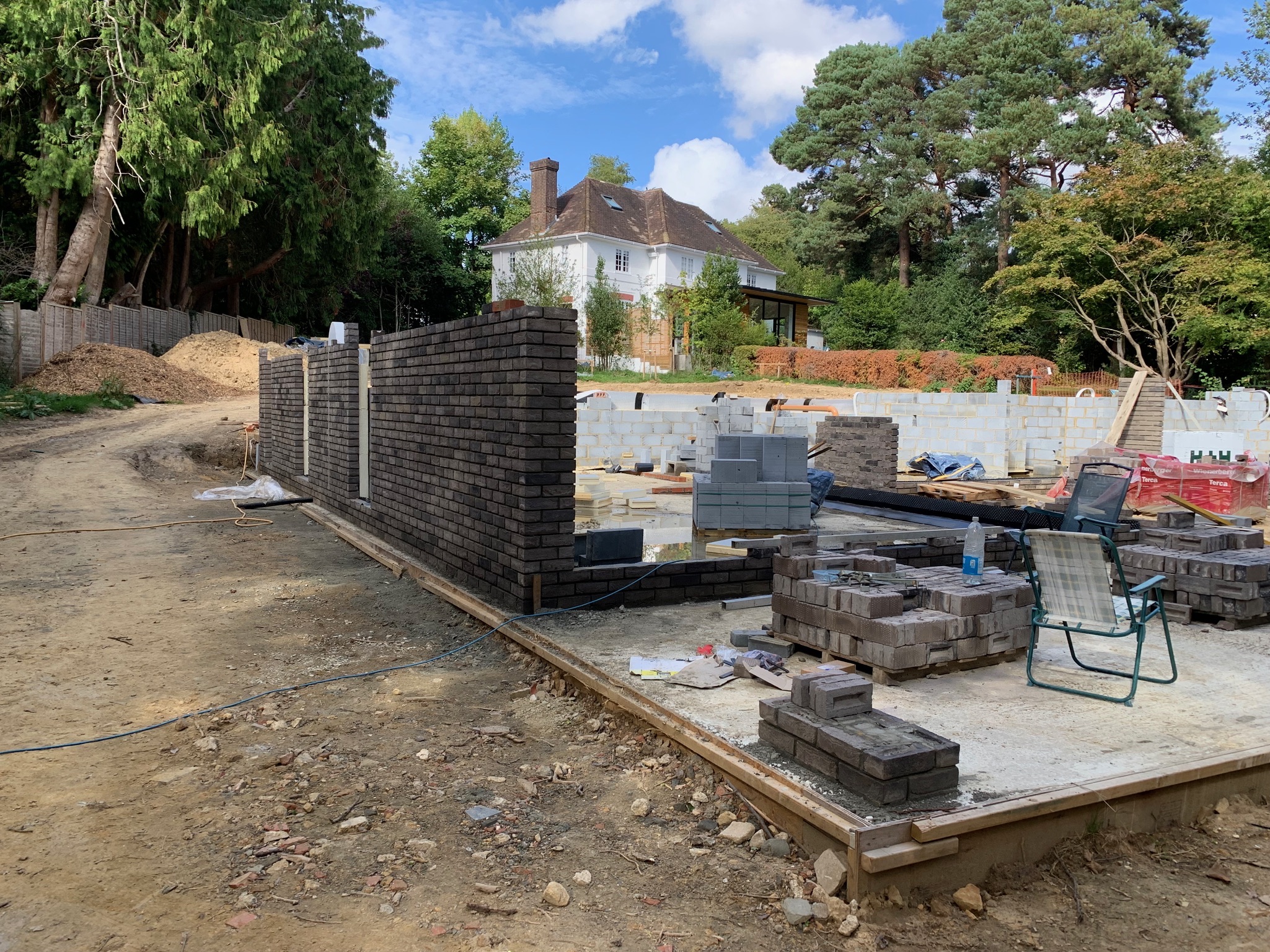 Brick walls going up