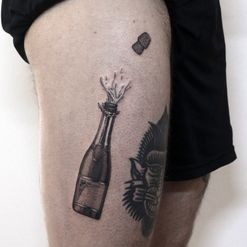 champagne tattoo bottle