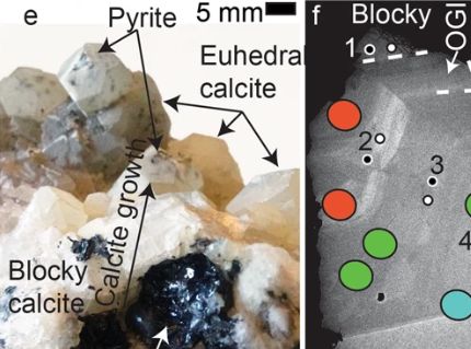 Ung biogen kalcit ifrån Kallmora-gruvan, Norberg (ifrån Drake et al., 2021)