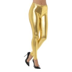 Leggings, guld metallic