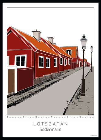 Lotsgatan Södermalm storlek 30x42 - 50x70 cm