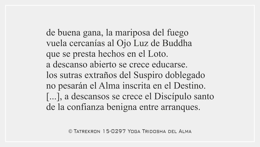 Tatrekron 15-0297. Yoga Tridosha del Alma. 