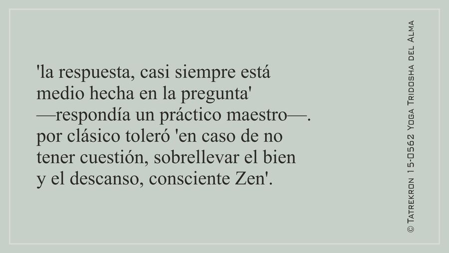 Tatrekron 15-0562. Yoga Tridosha del Alma. 