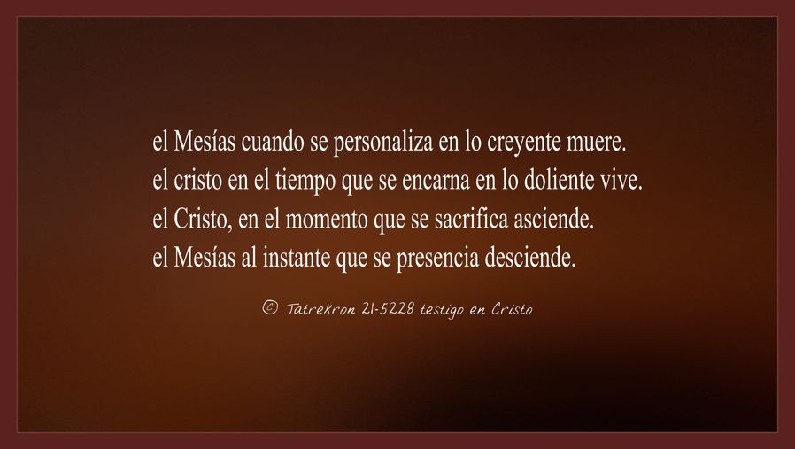 Tatrekron 21-5228. testigo en Cristo. fhilos indudabbas